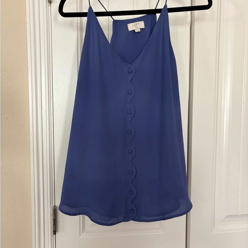 LOFT Women's Blue Button-Down Top